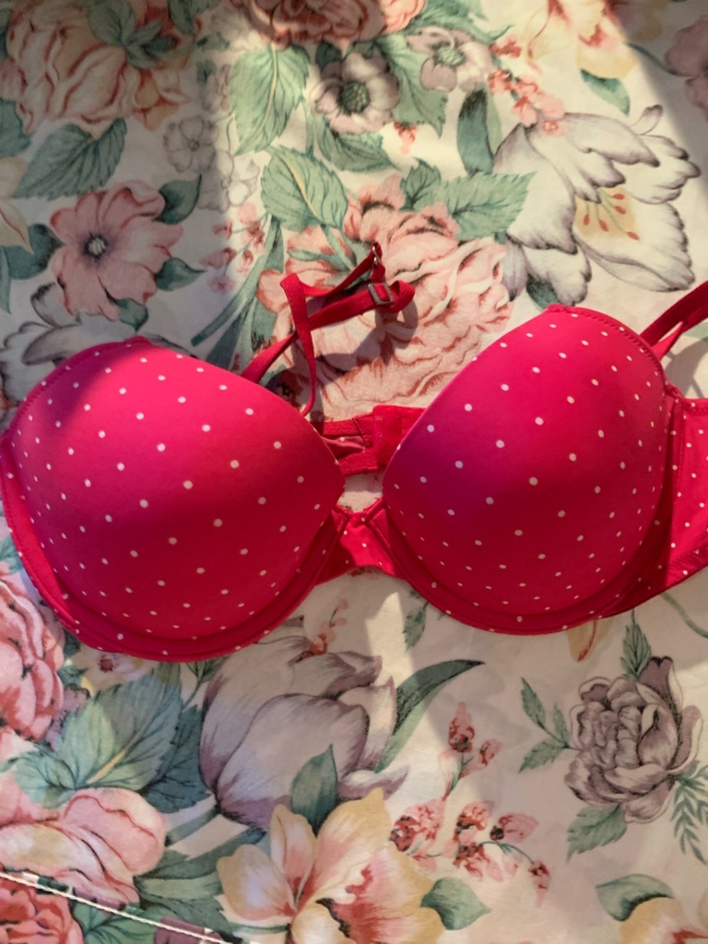 Victoria Secret Pink Women’s Polka Dot Push-Up Bra - Pink Size 34 C